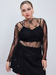 Lace Long Sleeve Top Curve & Plus