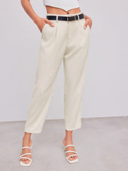 Belted High Rise Tapered Pant