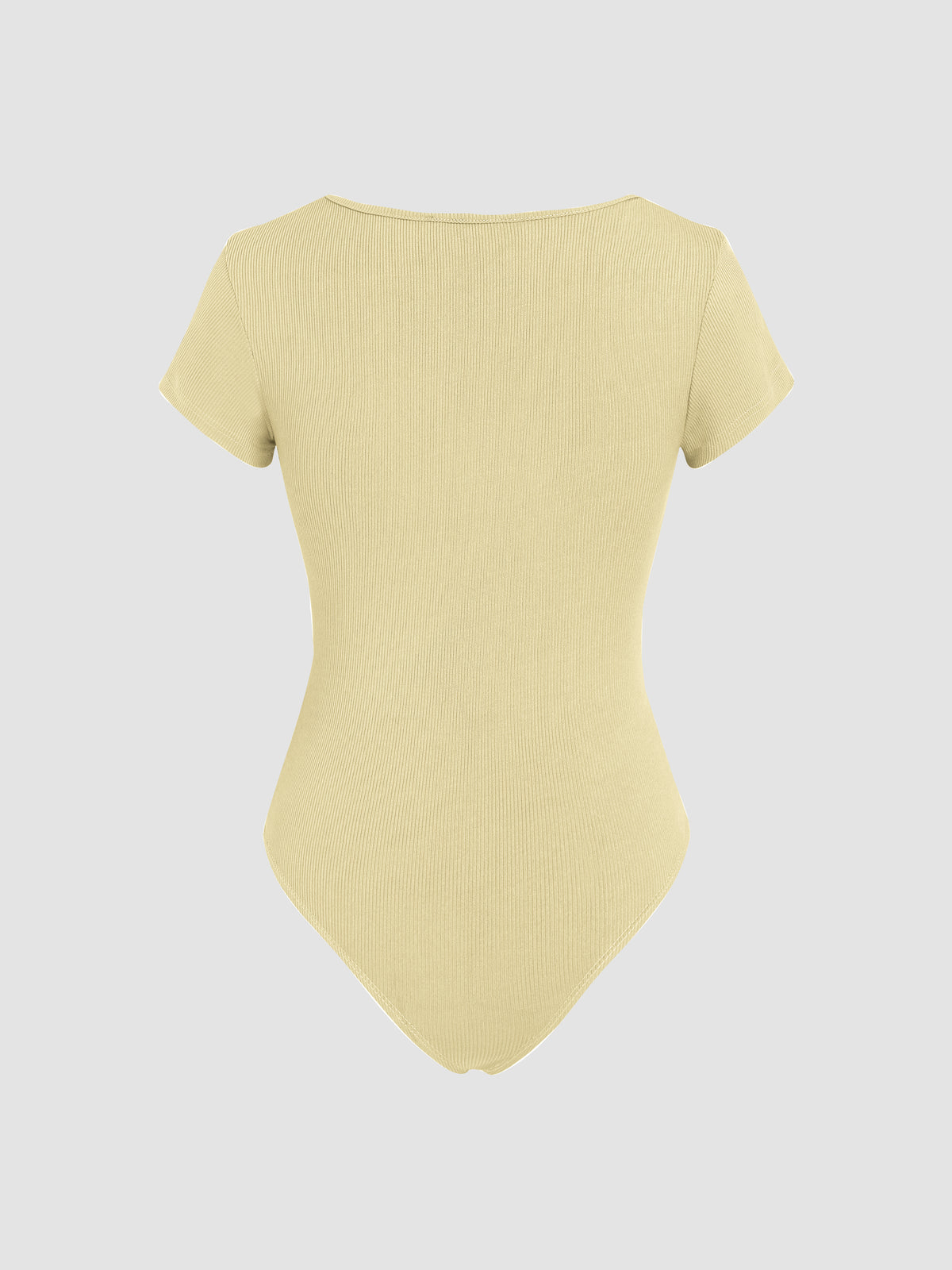 Solid Square Neck Short Sleeve Bodysuit