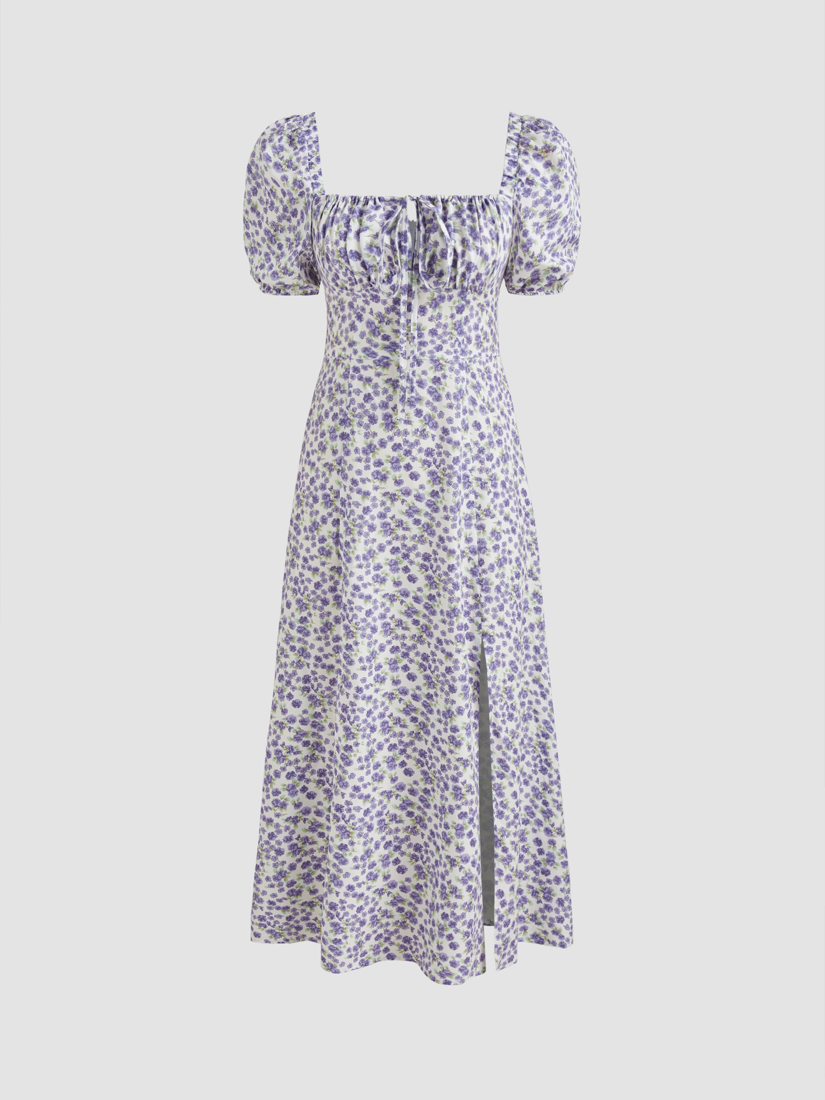 Ruth's Ditsy Floral Square Neck Midi Dress