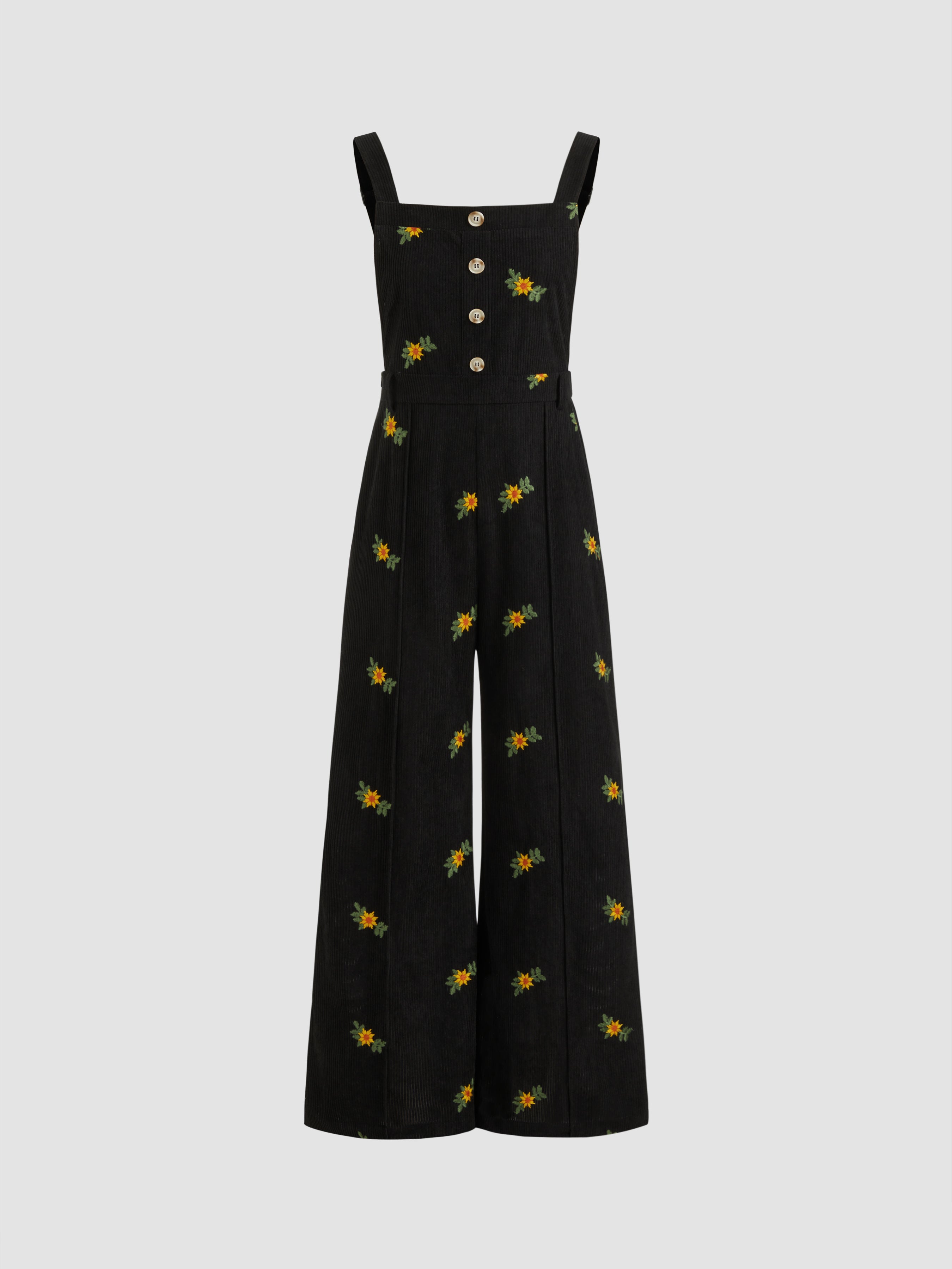 Ditsy Floral Corduroy Jumpsuit