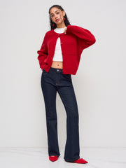 High Stretch  Denim Low Rise Flared Jeans