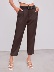Belted High Rise Tapered Pant