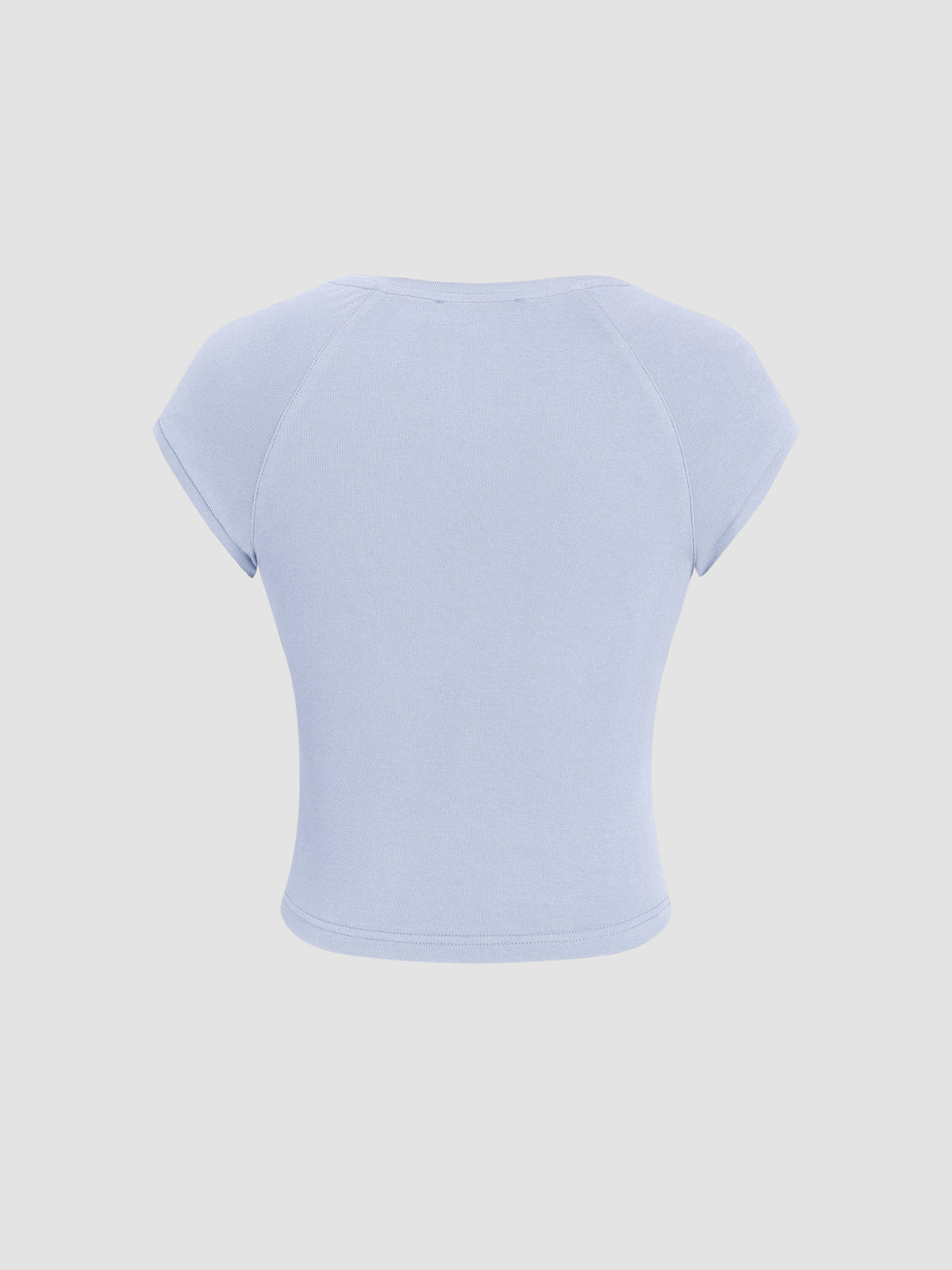 Cotton-blend Round Neckline Short Sleeve Tee