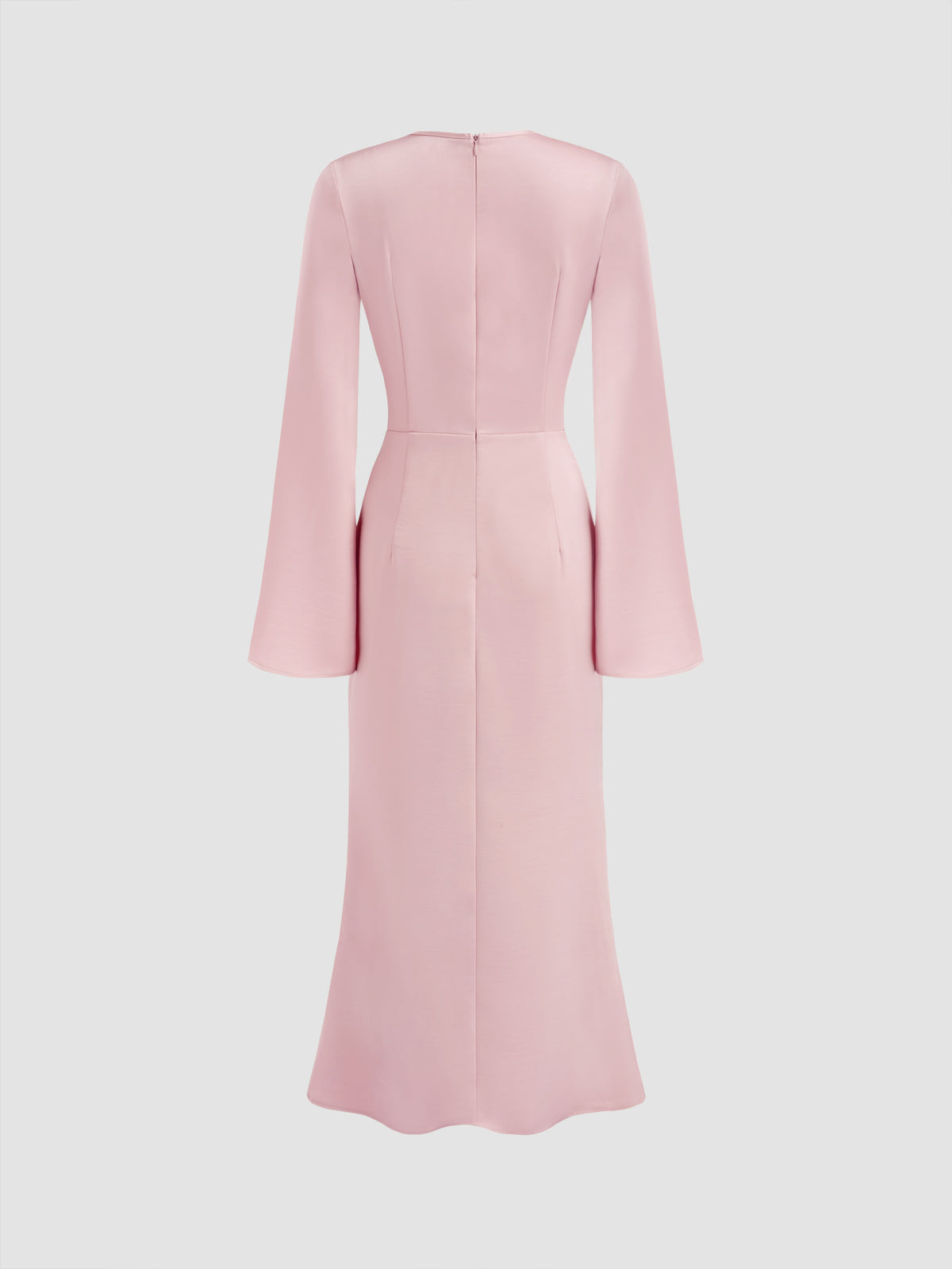 Asymmetrical Neck Twist Ruffle Maxi Dress