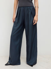 High Rise Pleated Wide Leg Trousers