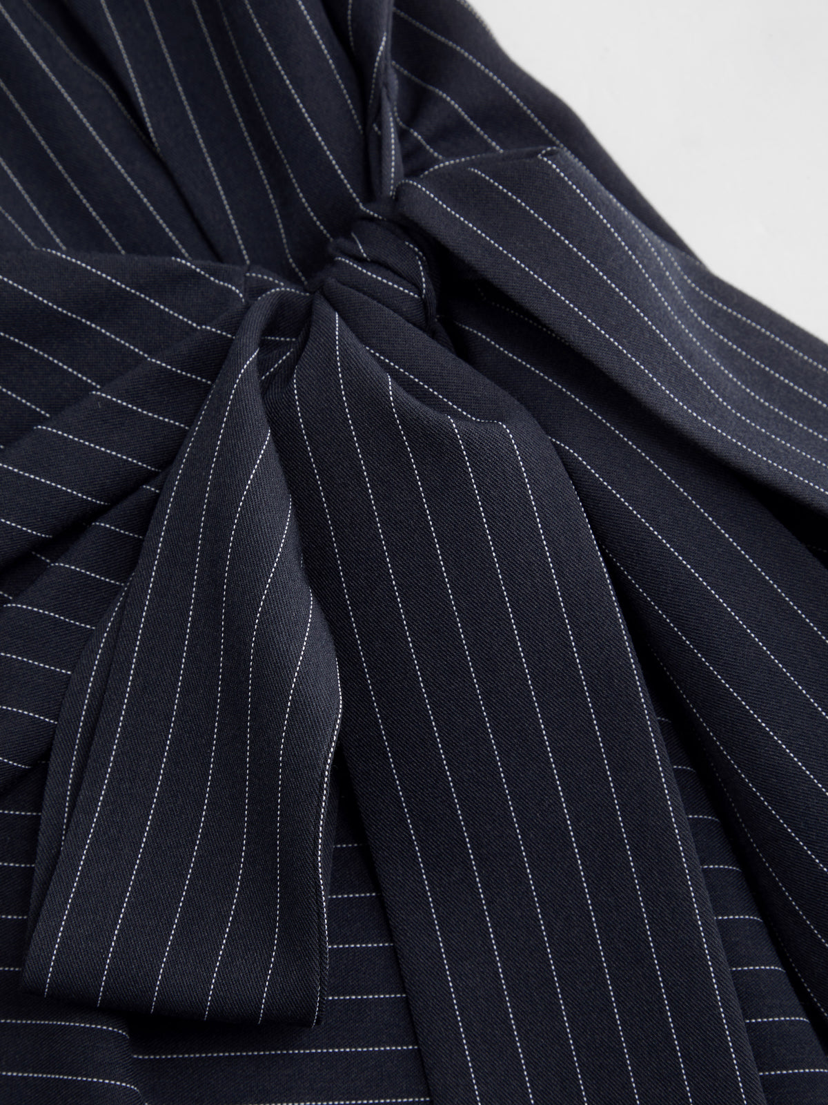 Boat Neck Stripe Knotted Bell Sleeve Blouse