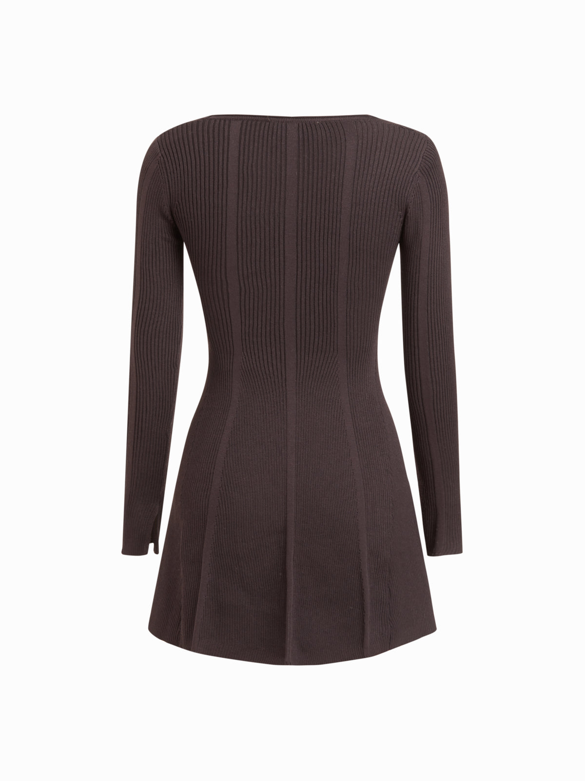 Knit Scoop Neckline Long Sleeve A-line Mini Dress