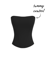 Bandeau Curve Hem Zip Through Tummy Control Corset Shapewear