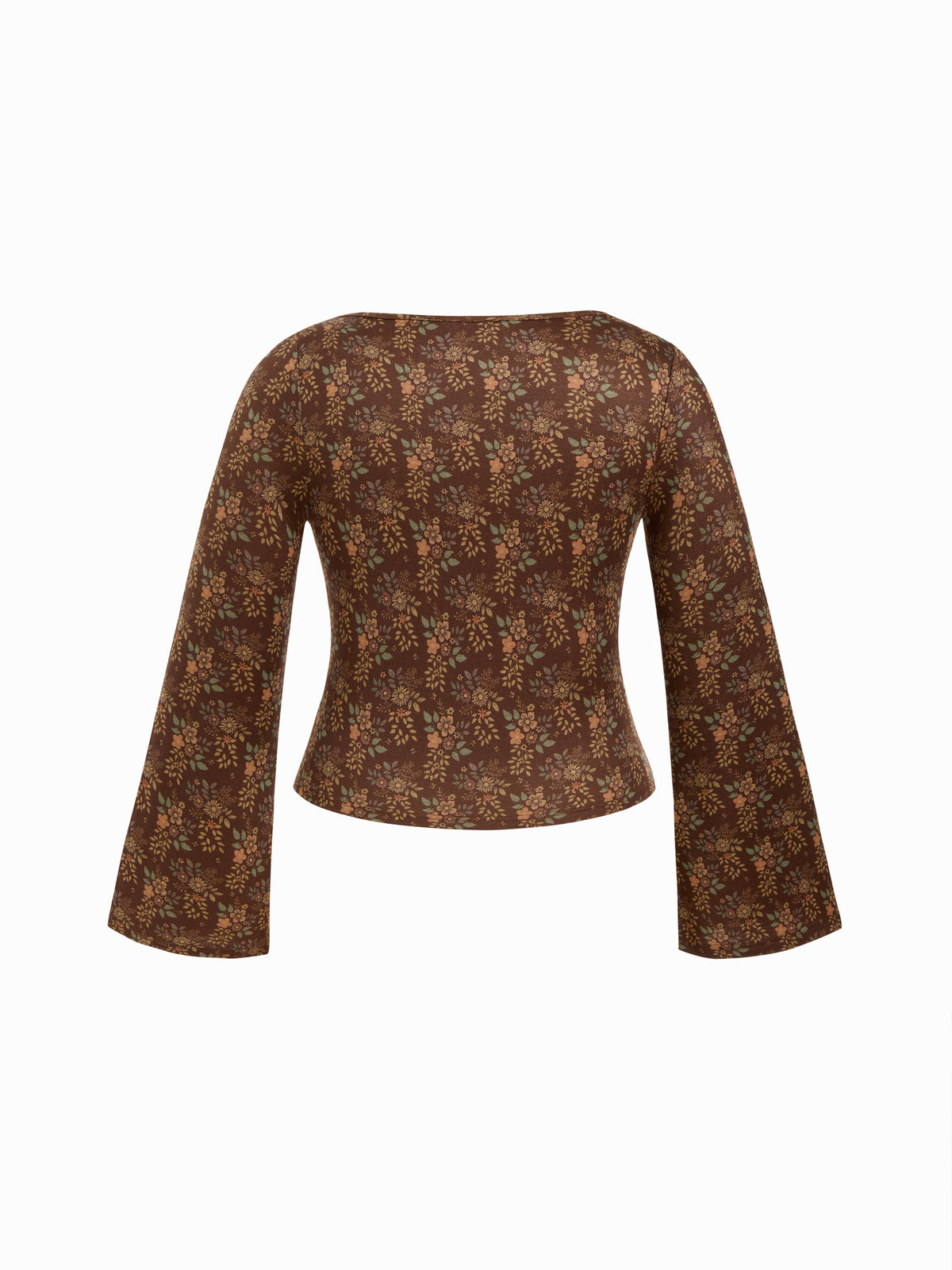 V-neck Floral Twist Long Sleeve Top Curve & Plus