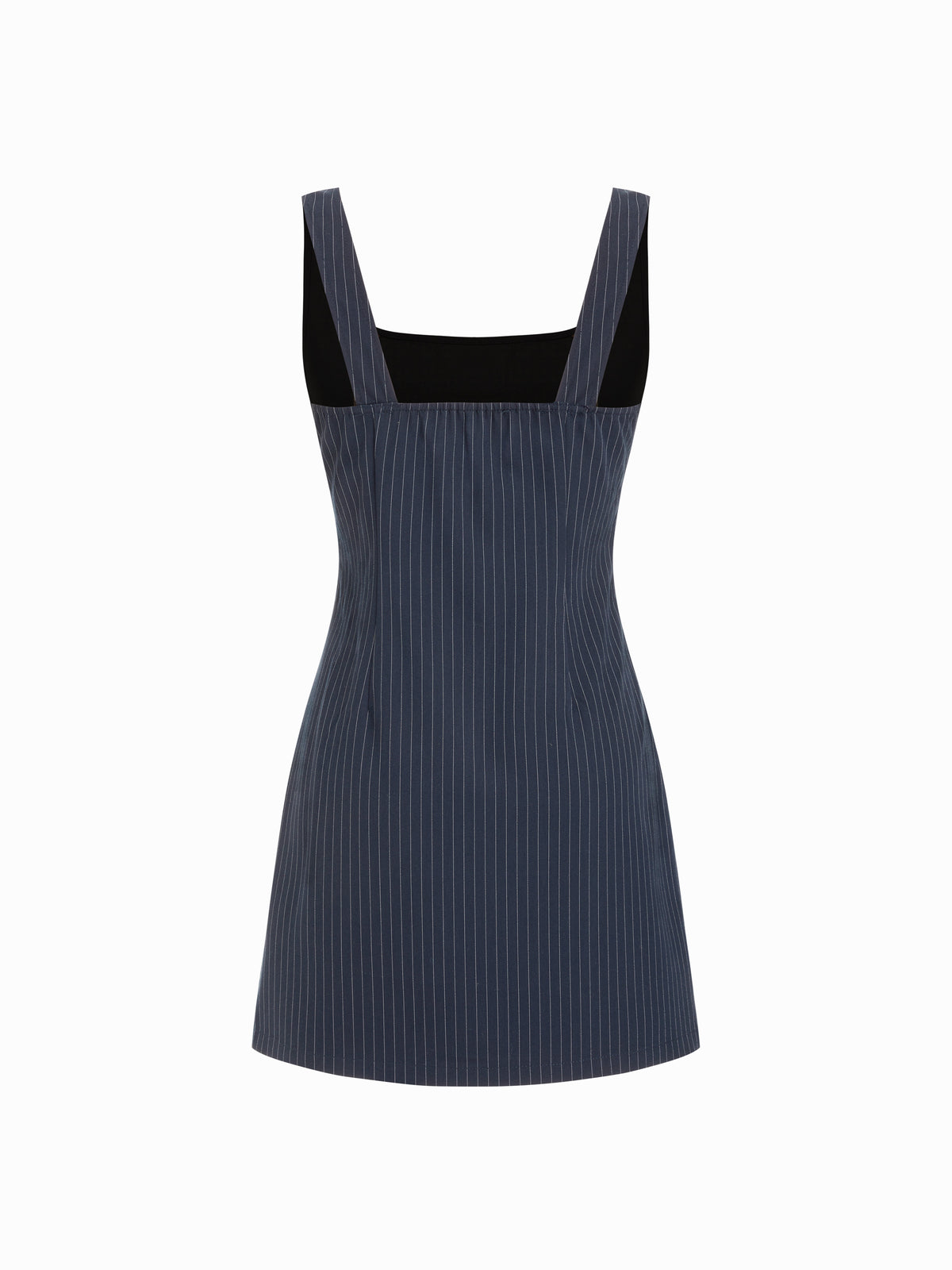 Scoop Neckline Checks Zipper Mini Dress