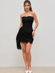 Lace Tube Tie Back Mini Dress