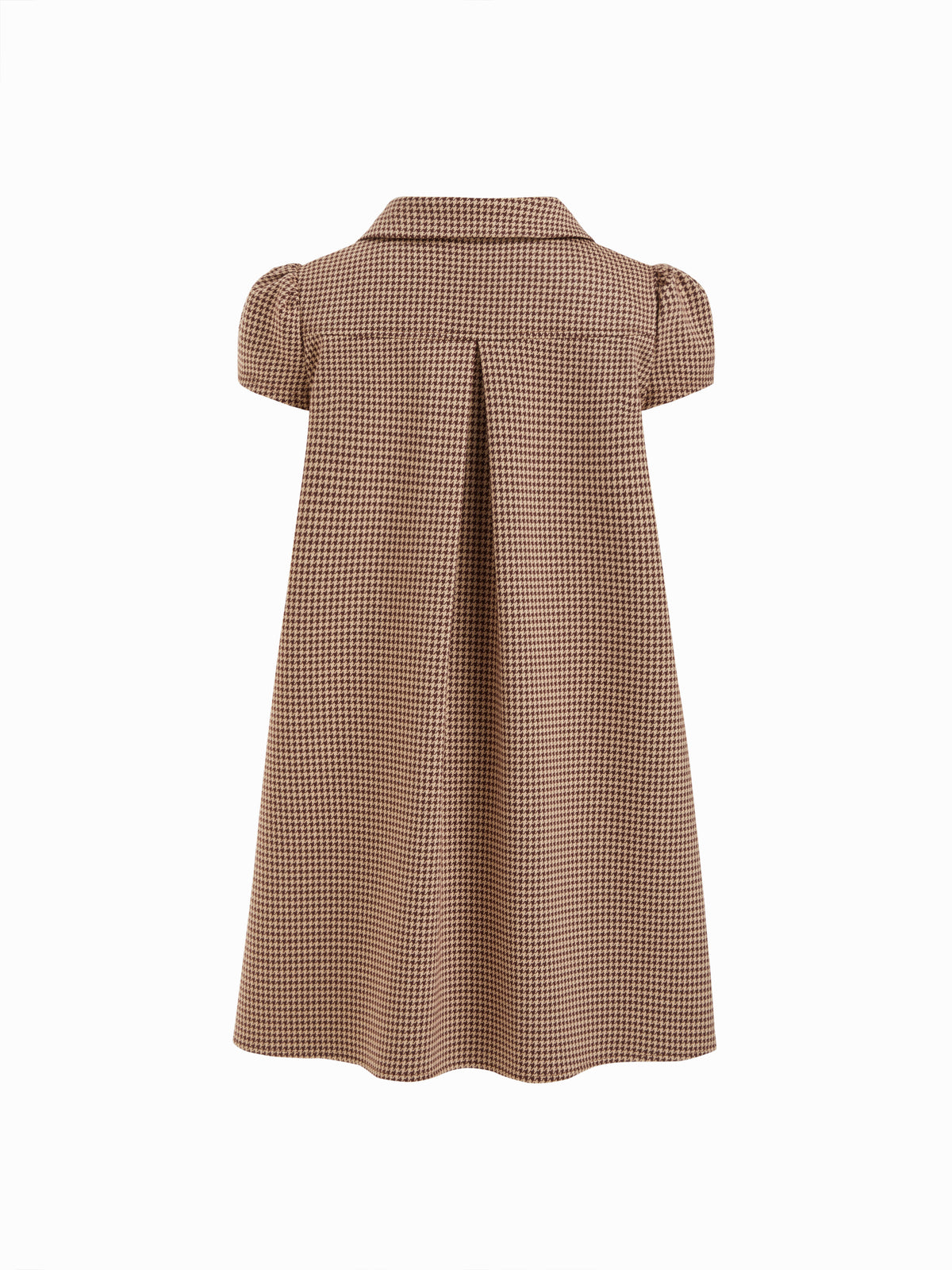 Peter Pan Collar Houndstooth Button Mini Dress