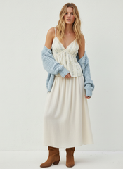 Cotton-blend V-neck Floral Cami Top